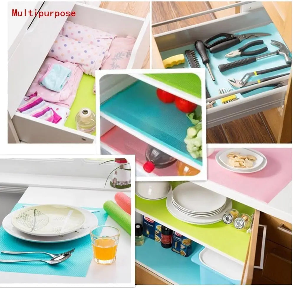 9 Pack Refrigerator Mats,Washable Fridge Mats Liners Easy to Clear Fridge Pads Mat Shelves Drawer Table Mats Refrigerator Liners