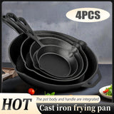 Multi-Size Cast Iron Skillets Set - 6-Inch, 8-Inch, 9-Inch,10-Inch Frying Pans for Every Recipe