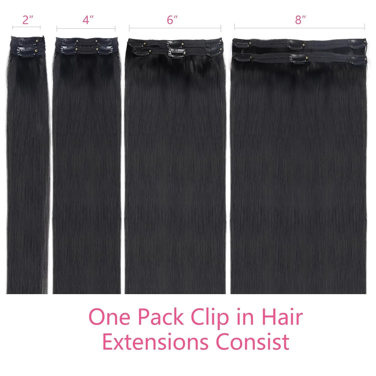 Straight Clip-in Hair Extensions – 100% Remy Human Hair (8 Pcs, 120g)