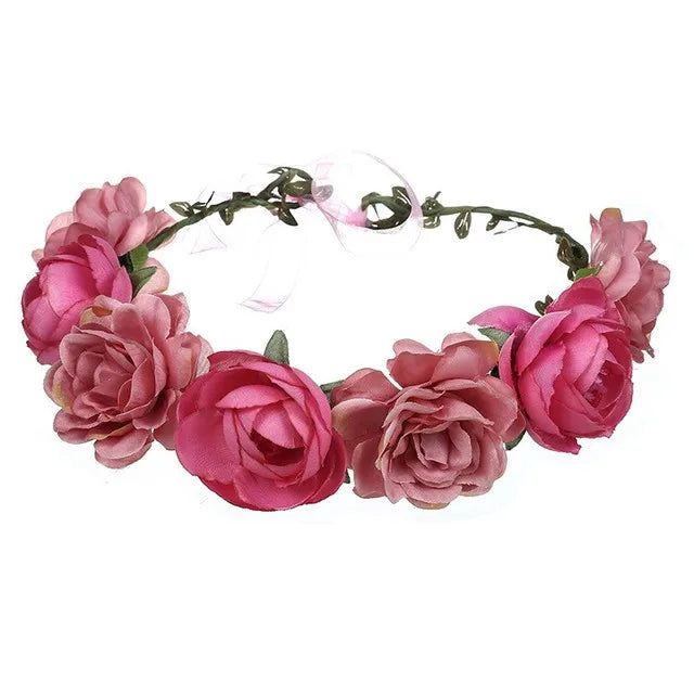 New Fashion Imitated Pearl Crowns Girls Bridal Wedding Headband Floral Flower Headband for Girls Adult Bohemian Hair accessories