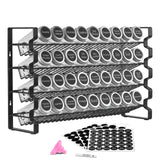 SucceBuy Spice Rack Organizer for Cabinet with 36/72 Empty Spice Jars Lids Spice Labels and Funnel Complete Seasoning Organizer