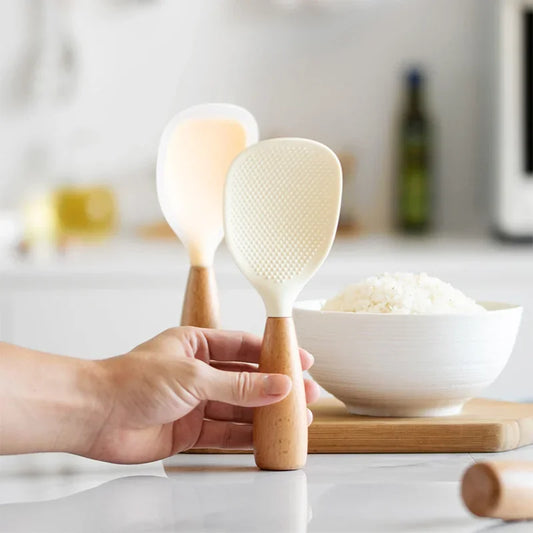 1Pcs Silicone Non-Stick Cooking High-Temperature-Resistant Spoon Anti-Scalding Pot Rice Durable Kitchen Gadgets
