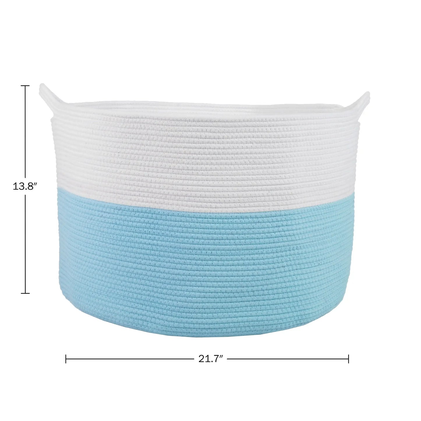 Extra-Large Cotton Rope Basket for Adults, Blue