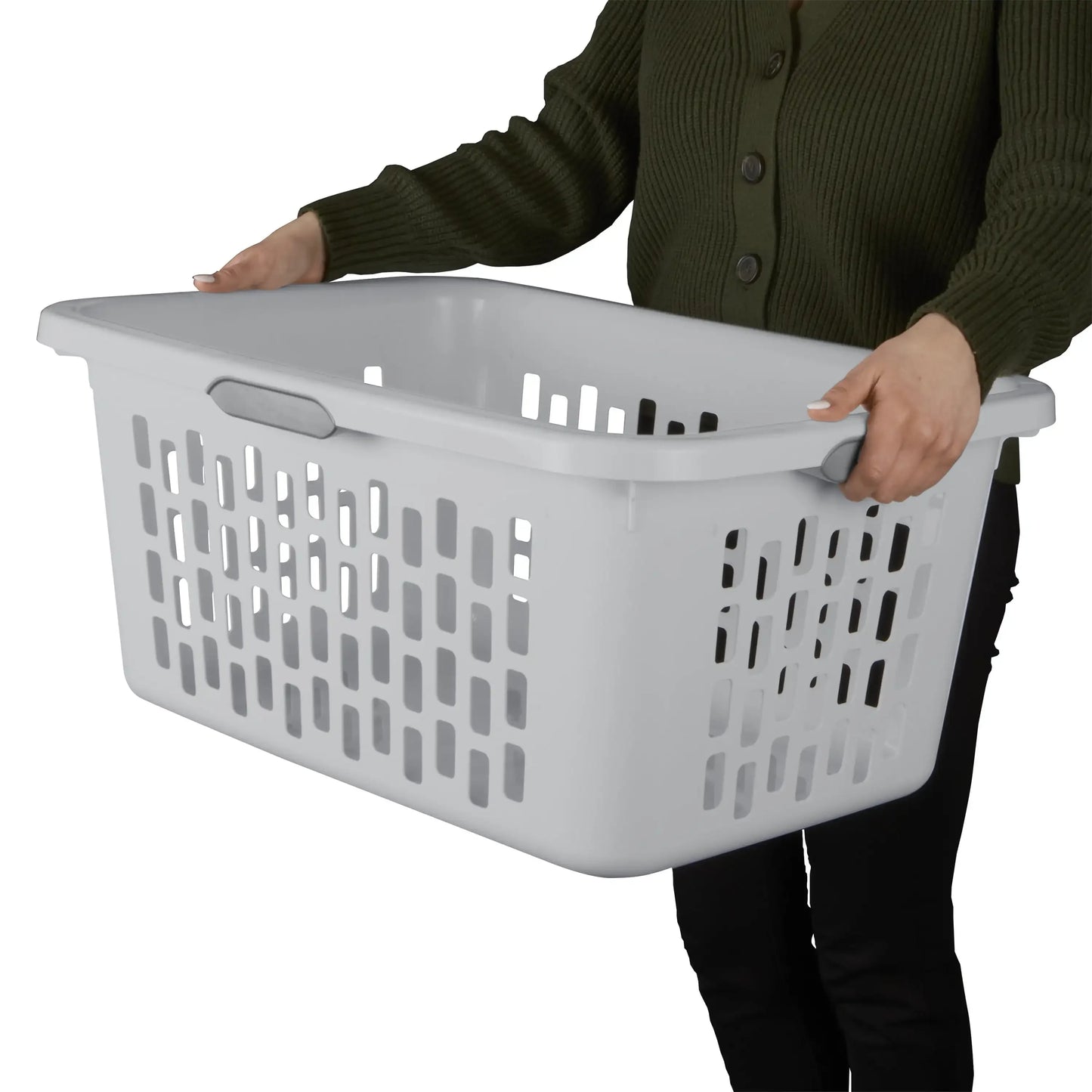Sterilite 2 Bushel Plastic Laundry Basket, Adult, Light Gray