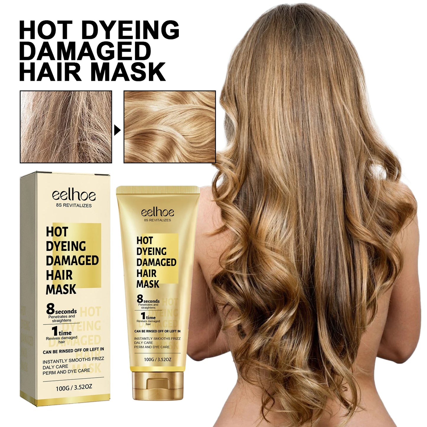 Keratin Hair Mask – 5 Seconds Fast Repairing Frizz Dry Hair Anti Rolling Nourishment