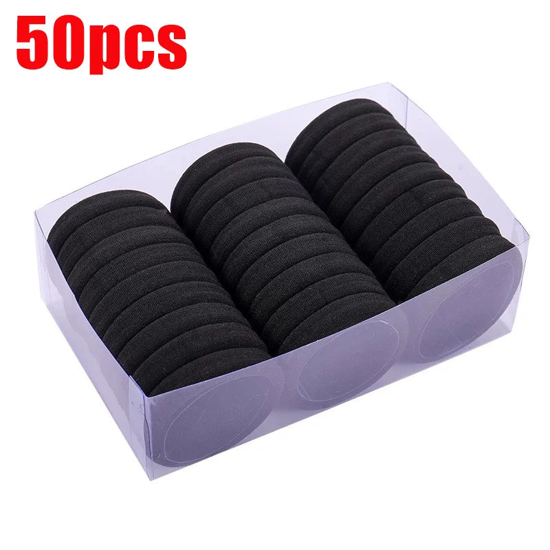 50/100pcs Black Hair Bands for Men Women Girls Hairband High Elastic Rubber Band Hair Ties Ponytail Holder Scrunchies Accessorie