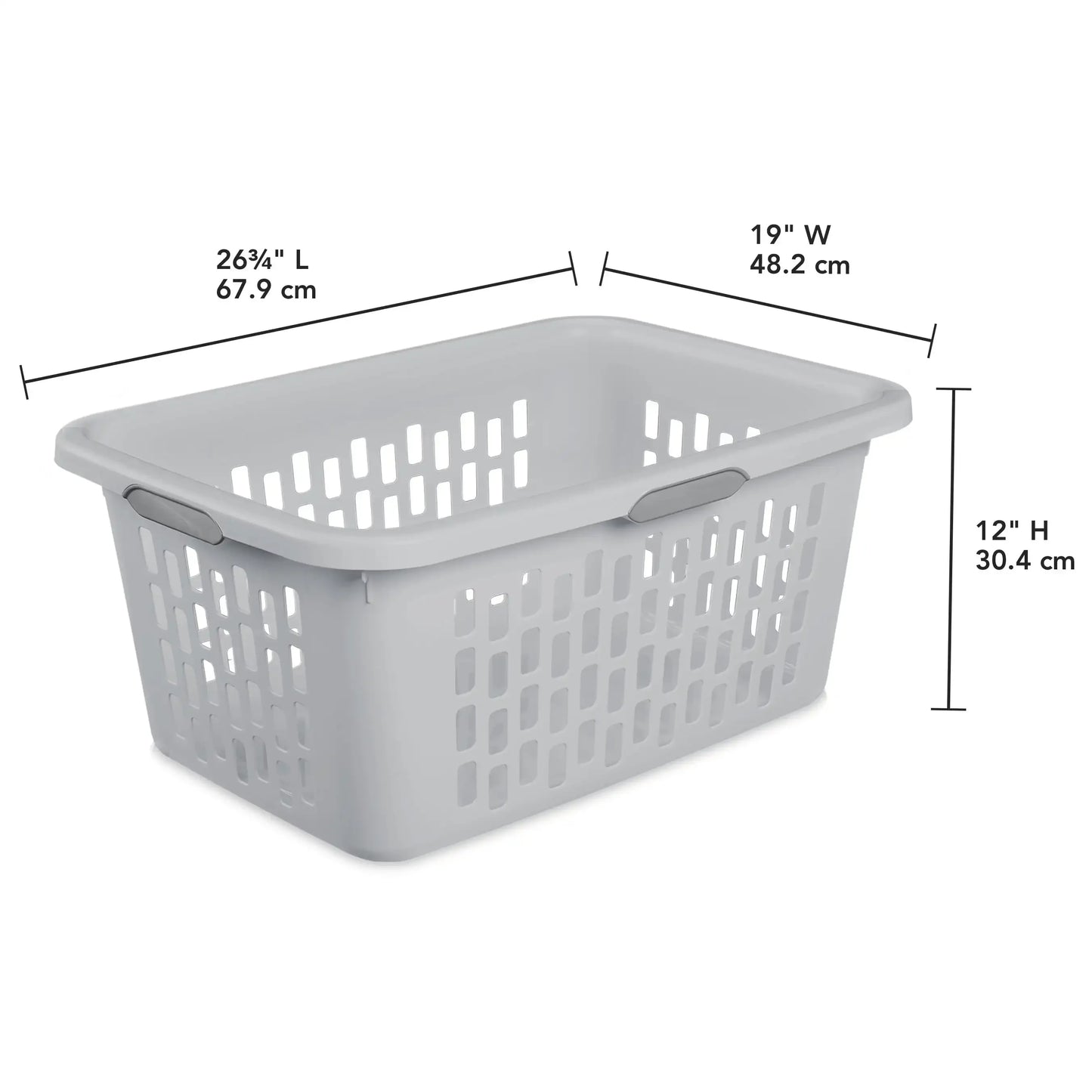Sterilite 2 Bushel Plastic Laundry Basket, Adult, Light Gray