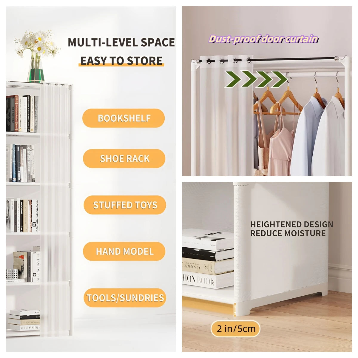 6 Layers Dustproof Simple Wardrobe Organizer