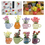 8pcs Mini Ceramic Vase Fridge Magnets Flower Vase Refrigerator Magnets for Home Kitchen Office School Locker Whiteboard