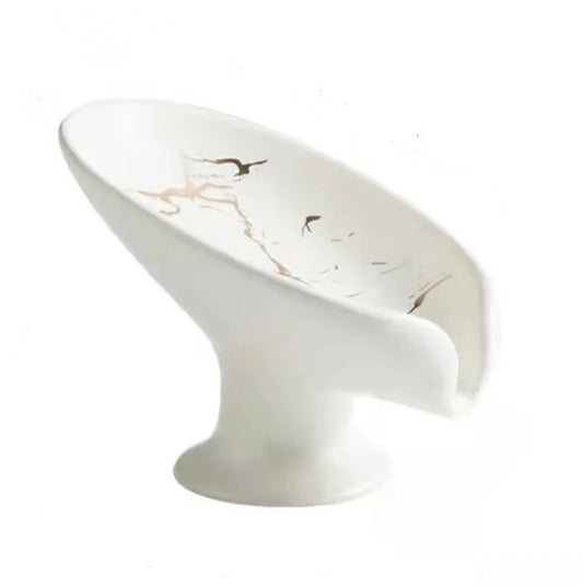1PC Ceramic Leay Shower Soap Holder Bathroom and kitchen  Supplies Leaf Shape Box Water Guide Hole Dish Storage Plate