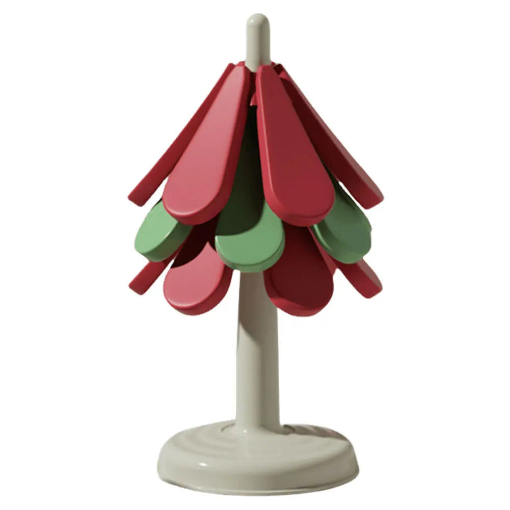 1/3Pcs Tree Shaped Trivet Stackable Christmas Themed Multi-Function Coaster with Stand Hot Dishes Trivets for Dining Table
