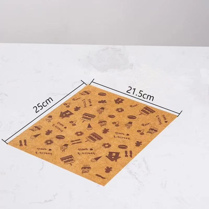 50PCS Premium Food-Grade Baking Parchment Paper Sheets  Oil-Resistant and Heatproof for Sandwiches, Burgers paper