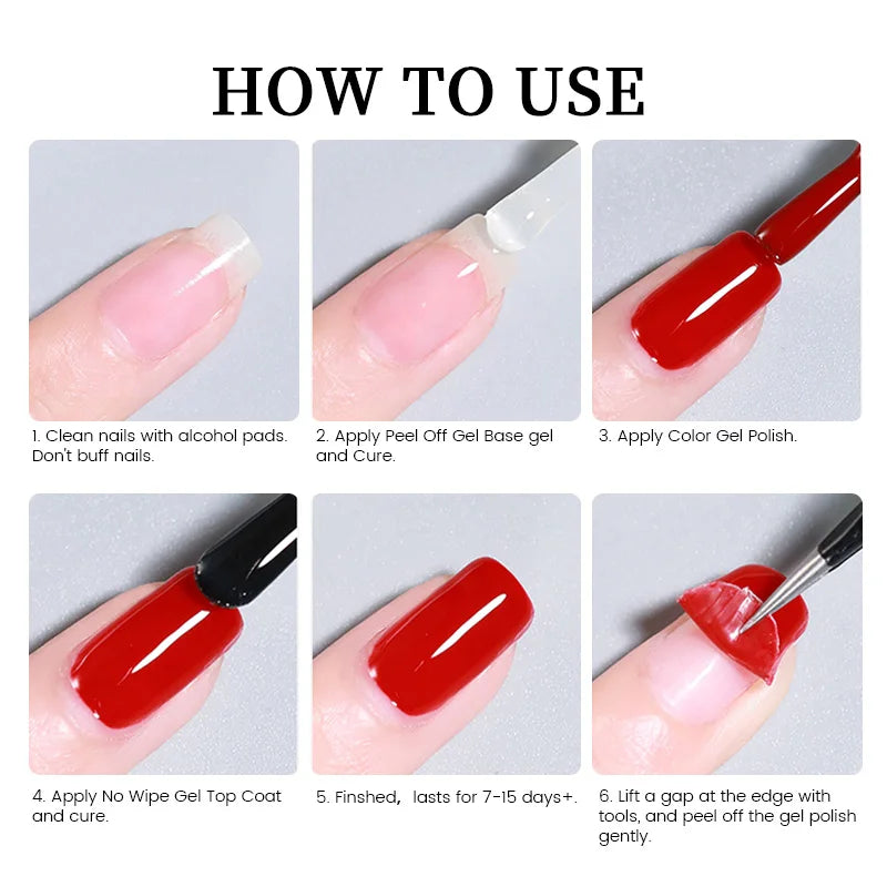 LILYCUTE 7ml Peel-Off Base Gel Nail Polish – Clear UV Gel