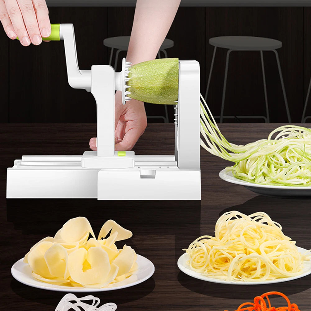 Foldable Vegetable Spiralizer Spiral Slicer Vegetable Shredder with Handle Veggie Cutter for Cucumber Potato Zucchini