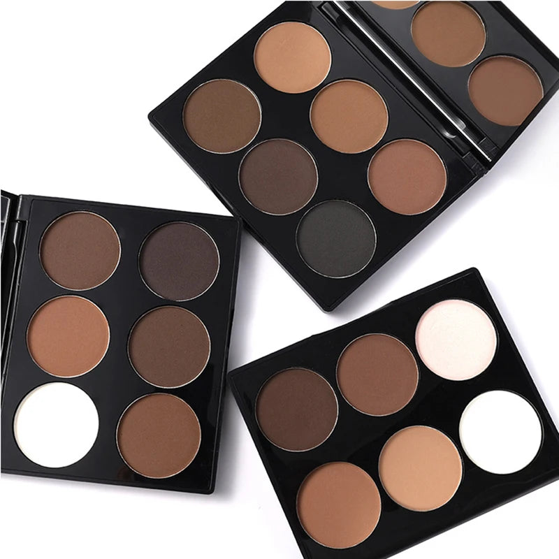 6 Colors Highlighter Contour Palette Makeup 3D Bronzer Matte Contour Palette Face Bronzer Professional Highlight Contour Palette