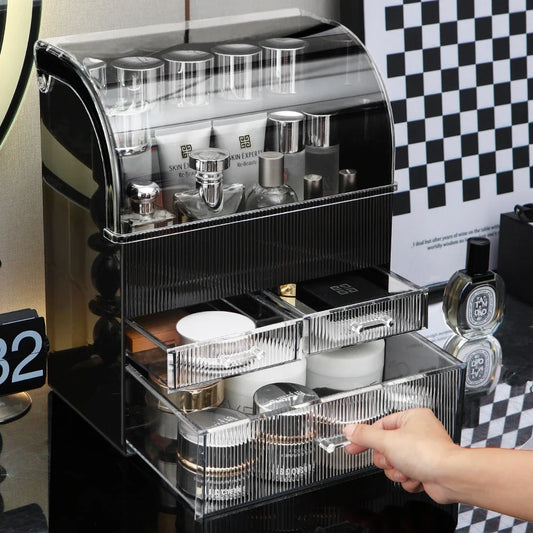 Drawer Type Skincare Organizer for Bathroom, Large Cosmetics Storage Box, Luxury Waterproof Divided Makeup Case