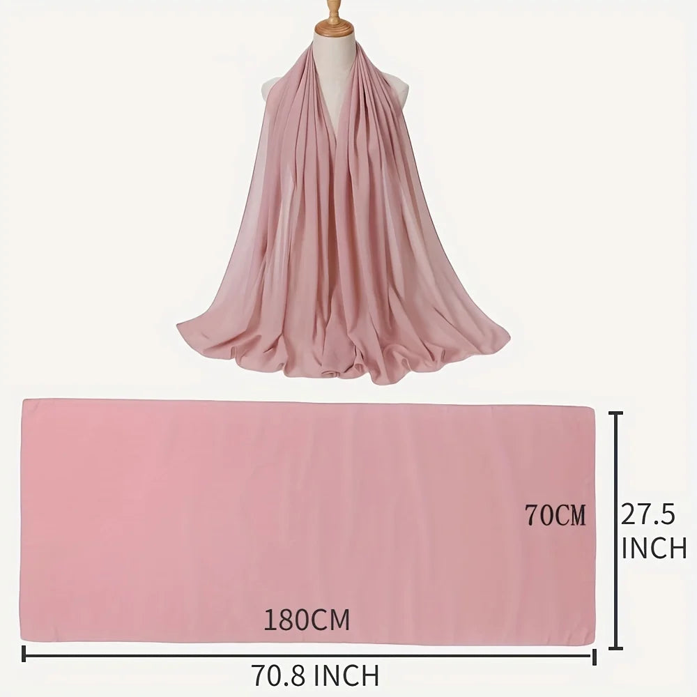 Elegant Bubble Chiffon Shawl Hijab Women Lightweight Shawl and Wrap Female Foulard Perfect for Casual Outings and Evening Events