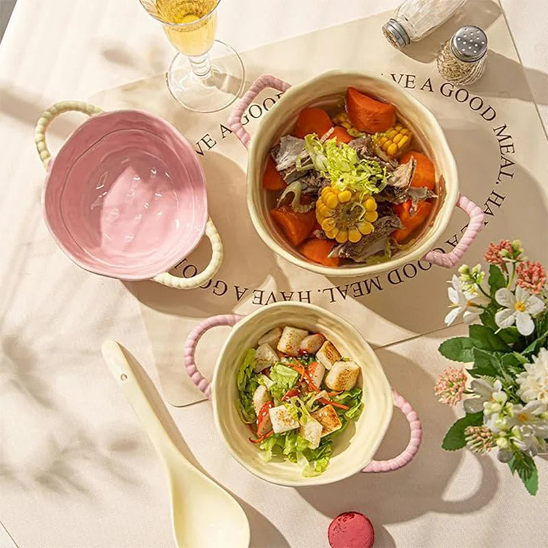 Large Size Ceramic Soup Bowl, Versatile Serving Bowl for Soups, Stews, Salads, Microwave And Dishwasher Safe, Tableware