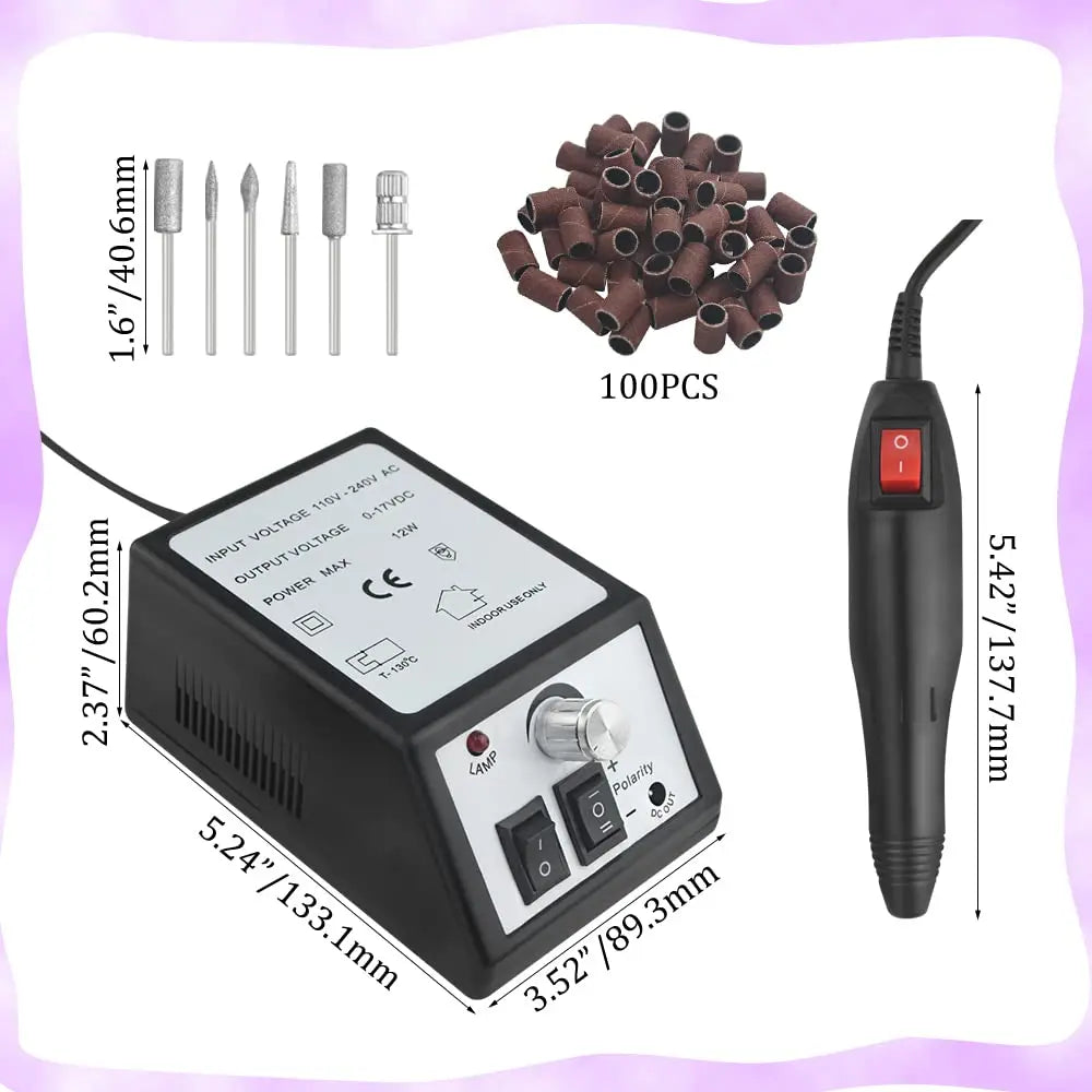 Electric Nail Drill Machine - Nail Sander Gel Cuticle Remove Professional Manicure Drill Machine Set