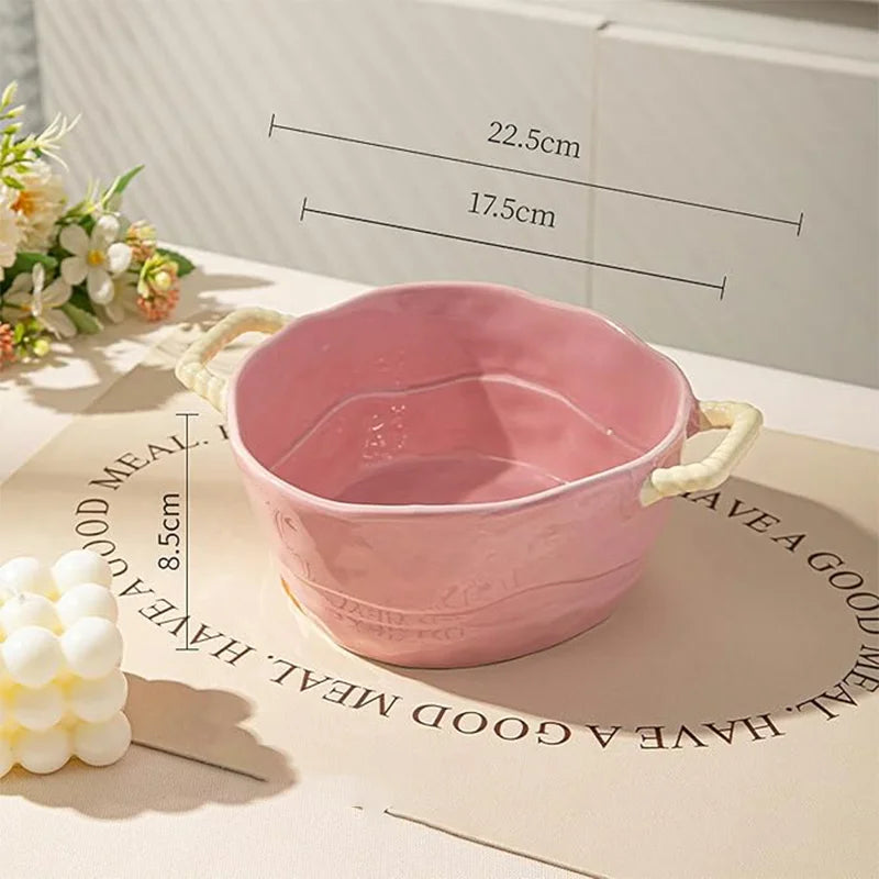 Large Size Ceramic Soup Bowl, Versatile Serving Bowl for Soups, Stews, Salads, Microwave And Dishwasher Safe, Tableware