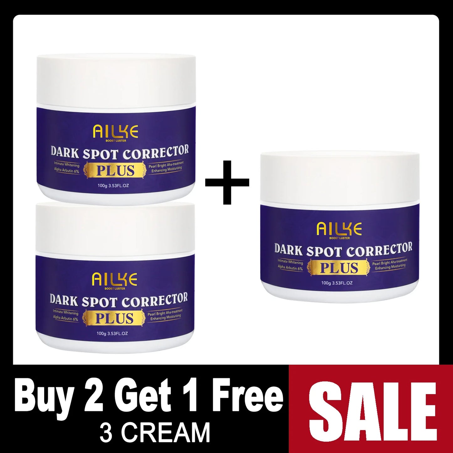 AILKE Stains Remover Face Cream With AHA, Collagen, Lightening Facial Skin Care, Antioxidant, Reduce Blemish, For All Skin Type