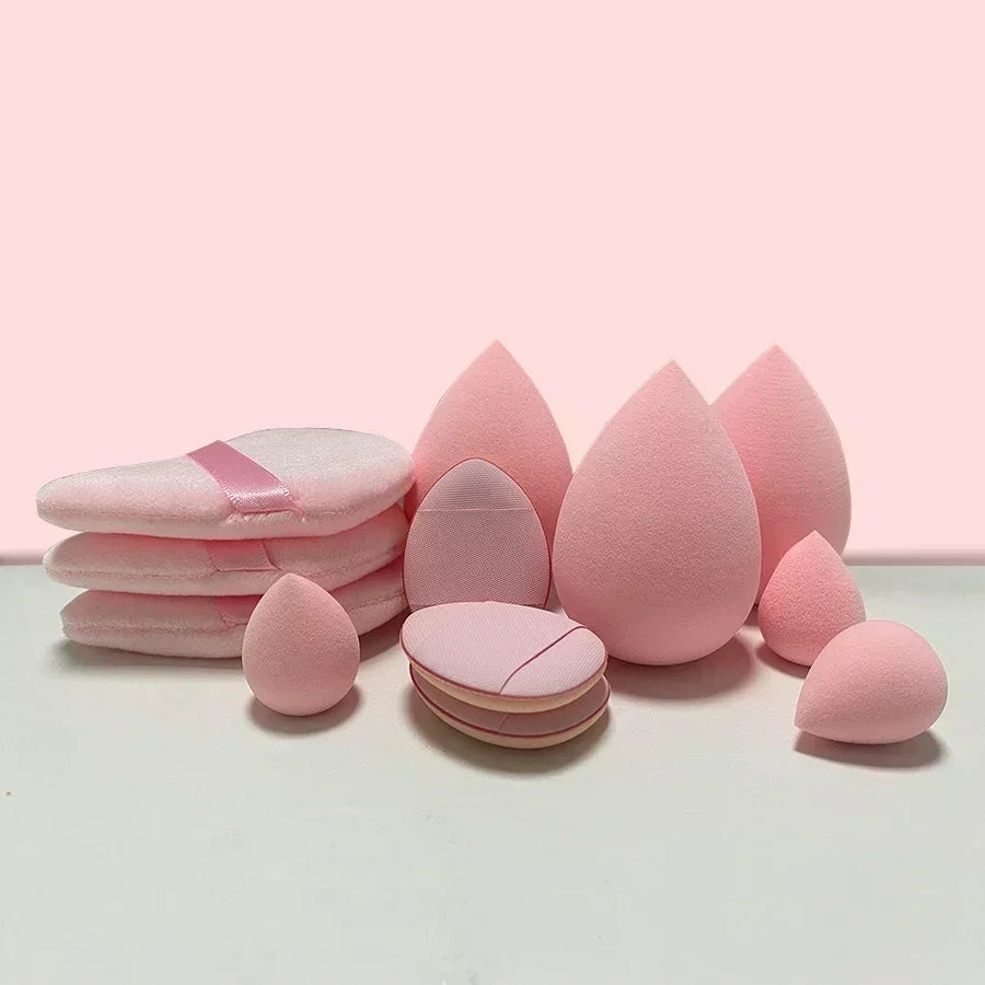 12/14-Pcs Makeup Sponge Blender Set with Storage Bottle