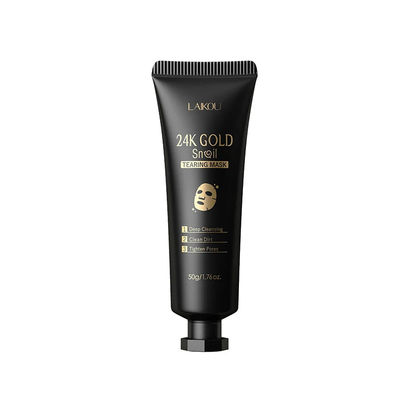 LAIKOU 50/80g 24K Gold Foil Snail Peel Mask Deep Cleansing Remove Blackheads Firming Skin Oil-Control Whitening Skin Care