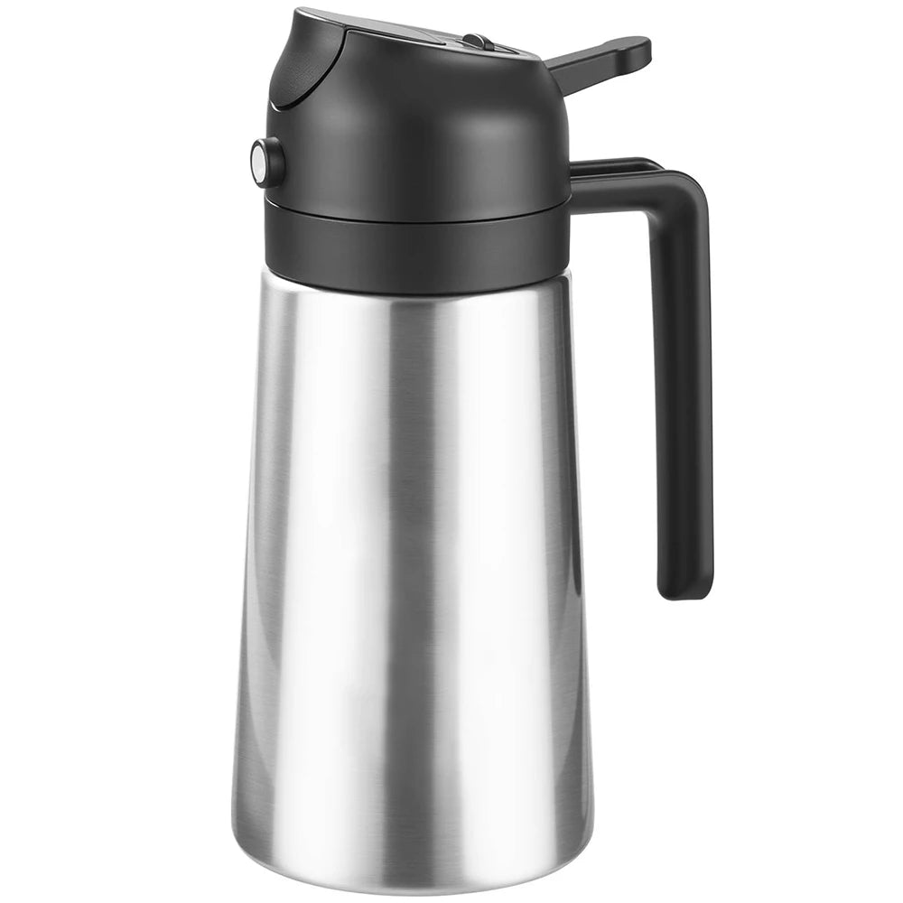 Olive Oil Sprayer for Cooking, 470ml 2 In 1 Oil Dispenser/Pour Bottle, Kitchen Accessories, Kitchen Gadgets for Air Fryer, Salad