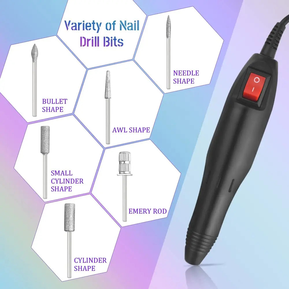 Electric Nail Drill Machine - Nail Sander Gel Cuticle Remove Professional Manicure Drill Machine Set