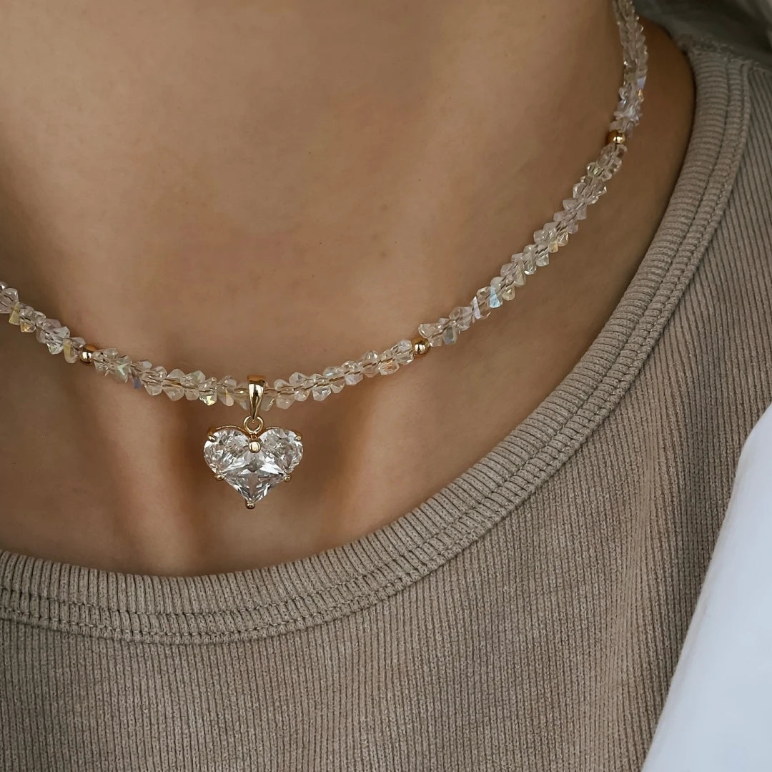 Fashion Vintage Sexy Zircon Heart Pendant Necklace For Women