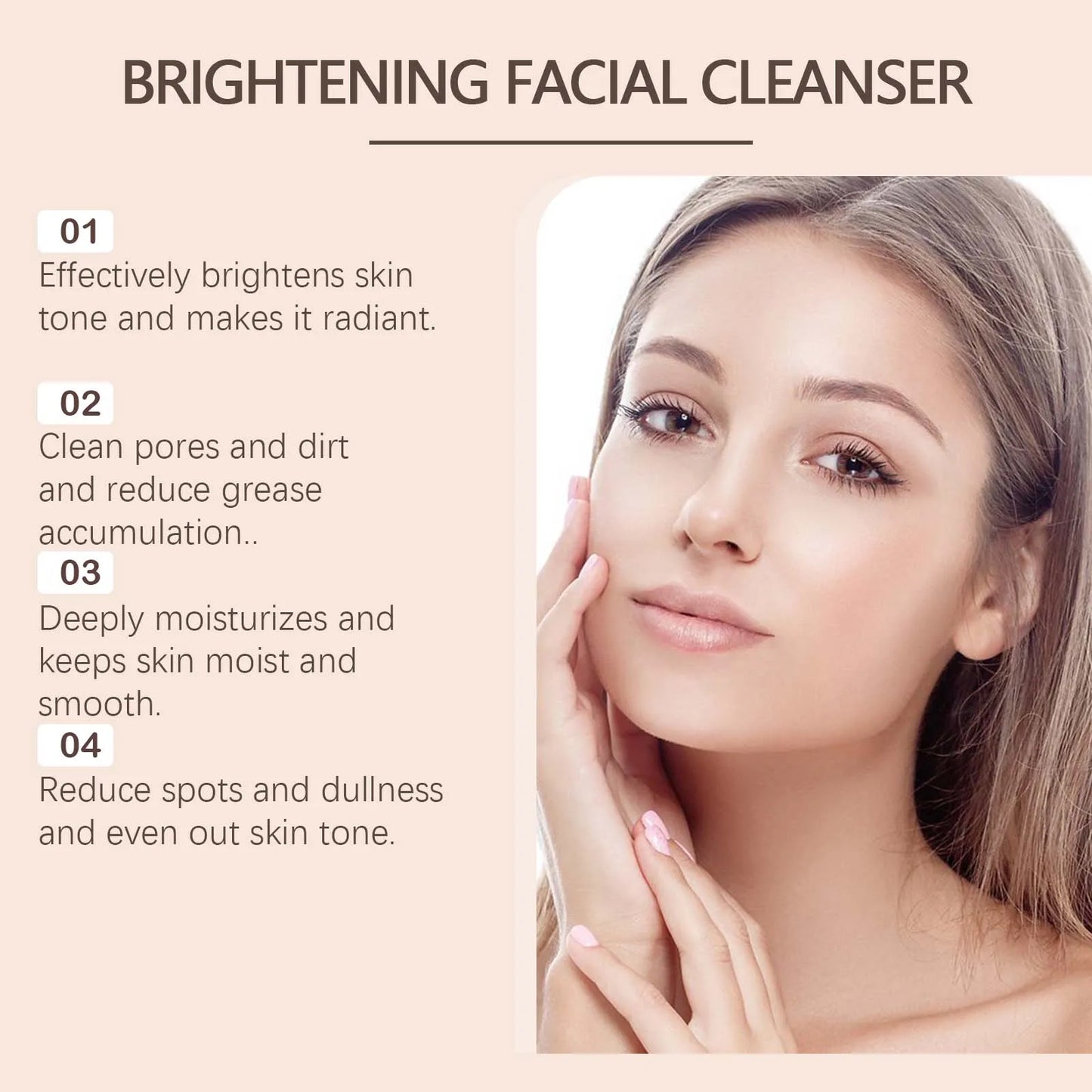 Turmeric Cleansing Milk Foam Facial Cleanser Cleanses Dirt And Grease Brightens Skin Hydrating And Moisturizes Face Care Product