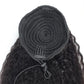 Kinky Straight Ponytail Human Hair Extension 100% Real Human Hair Wrap Around Drawstring In Ponytail Natural Black #1B For Women