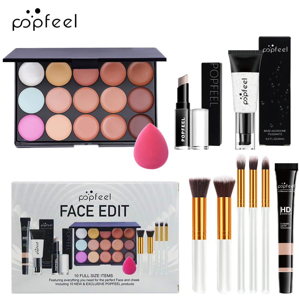 POPFEEL 10-Piece Face Makeup Set – Beginner-Friendly Kit