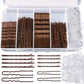 300 Pieces Bobby Clip Hair Clip Kit, 100 Hair Clips for Women, 100 Bobby Pins for Brown Hair and 100 Hair Bands