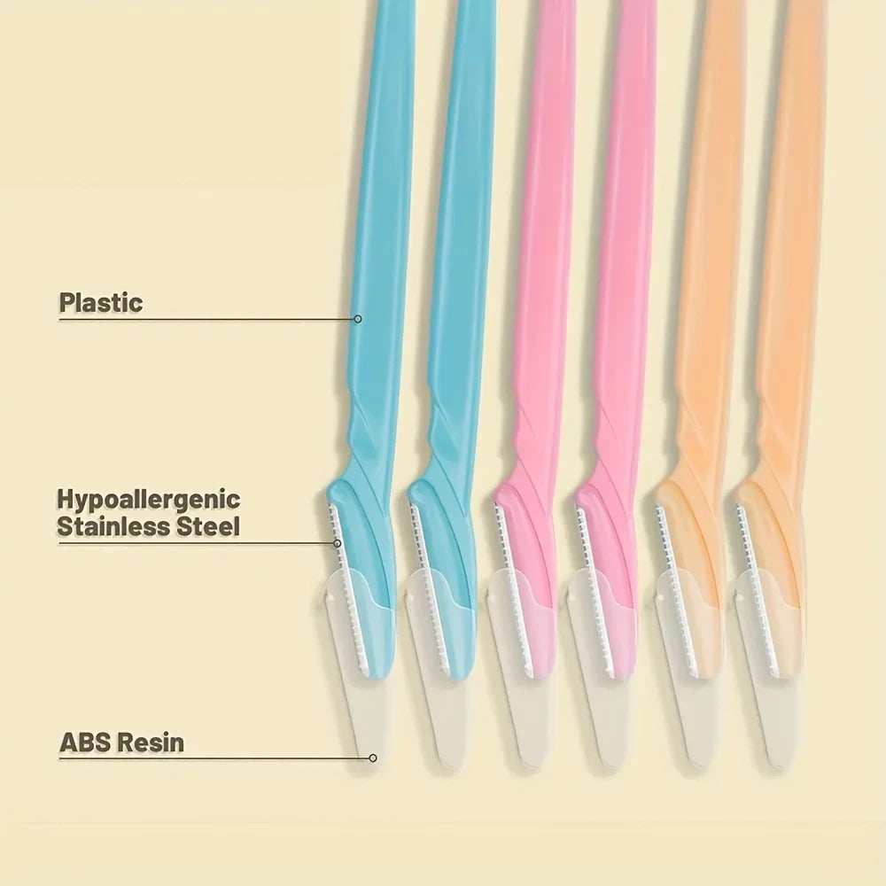40/30/12/10 Pcs Random Color Set Multipurpose Eyebrow Razor Tools And Facial Razor With Precision Cover,Safety