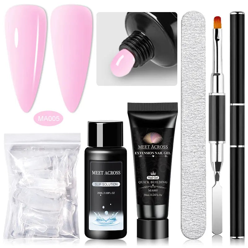 MEET ACROSS 5PCS/Set Nail Extension Gel Kit