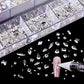 21-Grid Nail Art Rhinestone Set – Multi-Style Flat Bottom Glass Diamonds