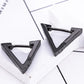 1 Pairs Punk Stainless Steel Stud Earrings Black Earrings Set For Men Women Vintage Hip Hop Piercing Ear Jewelry Accessories