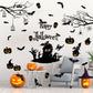 Halloween Haunted House Wall Decal Spooky Ghosts and Pumpkins Wall Art Home Decorations for Halloween Party