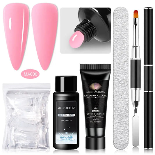 MEET ACROSS 5PCS/Set Nail Extension Gel Kit