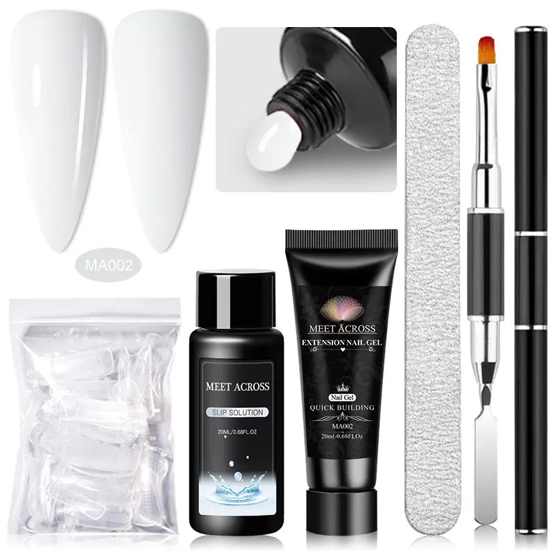 MEET ACROSS 5PCS/Set Nail Extension Gel Kit