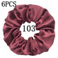 6pcs/lot Hair Scrunchies Bands Scrunchy Ties Ropes Ponytail Holder for Women or Girls Accessories Satin Headwear Solid 100 Color