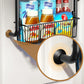 Over The Door Storage Organizer, Metal Hanging Shelf with Adjustable Basket for Bedroom & Kitchen, Space-Saving Door Organizer