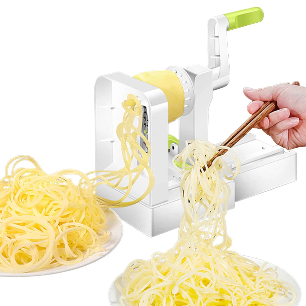 Foldable Vegetable Spiralizer Spiral Slicer Vegetable Shredder with Handle Veggie Cutter for Cucumber Potato Zucchini