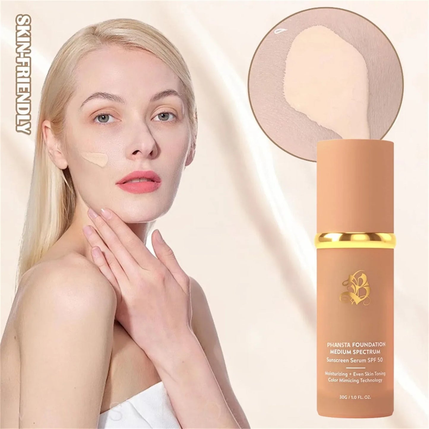 4-in-1 Magic Color Changing Foundation – Hydrating, Long-Lasting & SPF 50 Protection