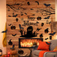 Halloween Haunted House Wall Decal Spooky Ghosts and Pumpkins Wall Art Home Decorations for Halloween Party