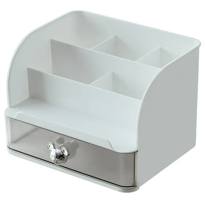 Makeup Organizer with Drawer, Cosmetic Desk Storage Box, Skincare Organizers for Dressing Table, Bathroom Counter Vanity Holder