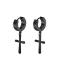 1 Pairs Punk Stainless Steel Stud Earrings Black Earrings Set For Men Women Vintage Hip Hop Piercing Ear Jewelry Accessories