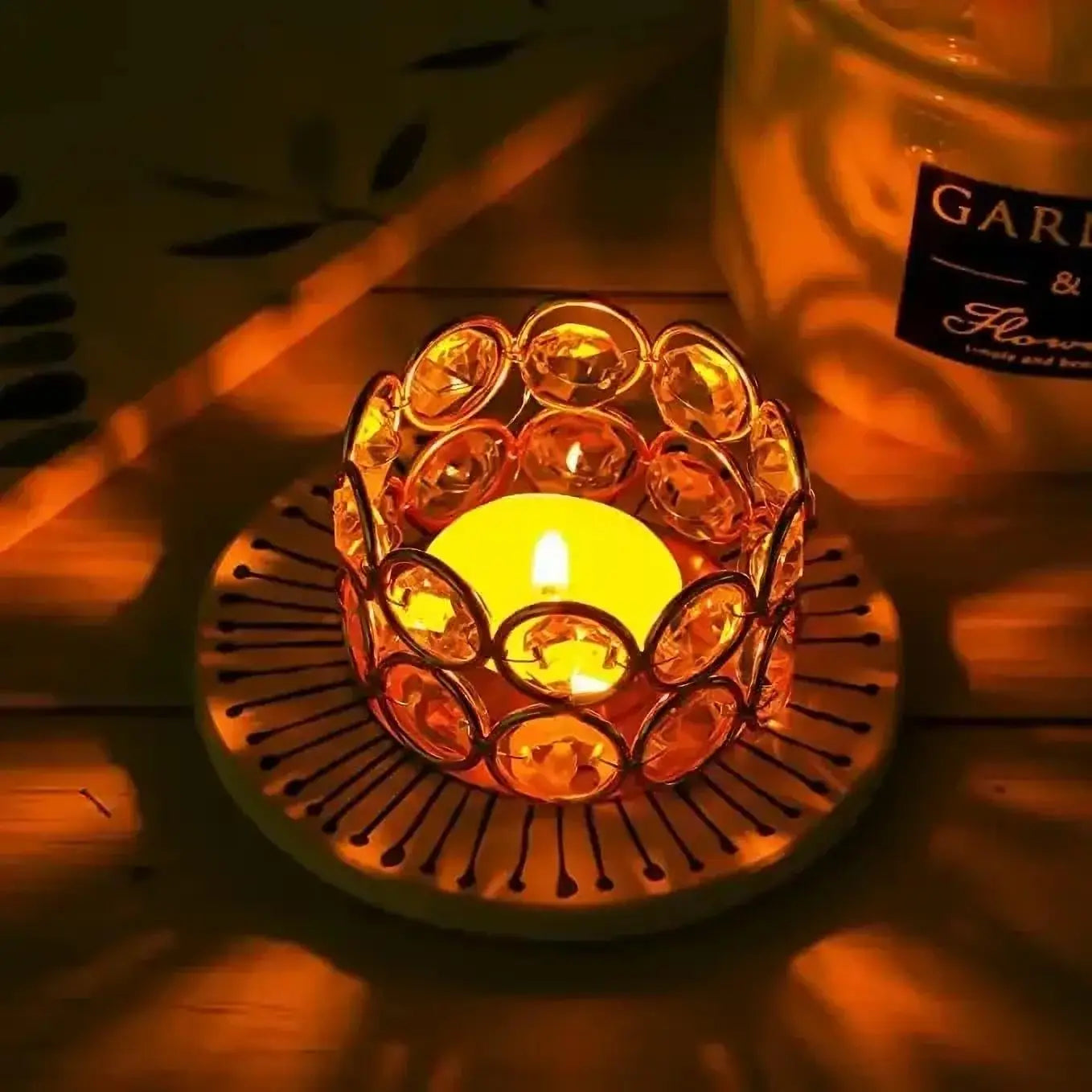 24pcs Gold Crystal Tea Light Candle Holders Bowl Tealight Candle Holders Decorative for Table Centerpieces Wedding Party Home