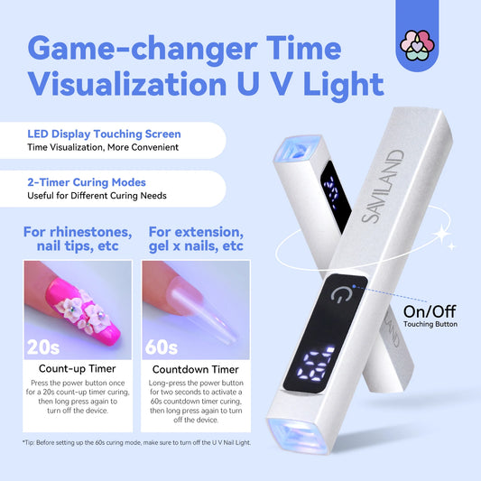 SAVILAND Rechargeable UV LED Nail Lamp – Portable Mini Gel Dryer